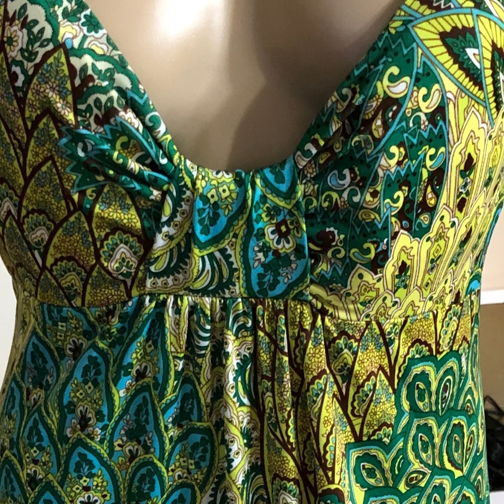 BRIGHT Peacock colors, maxi adj straps, blue green